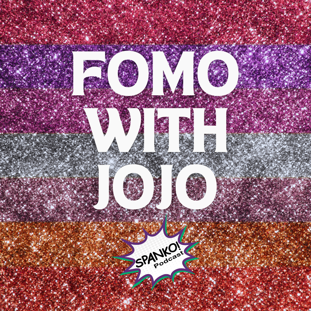 Episode Title "Fomo with JoJo" on a sparkling background